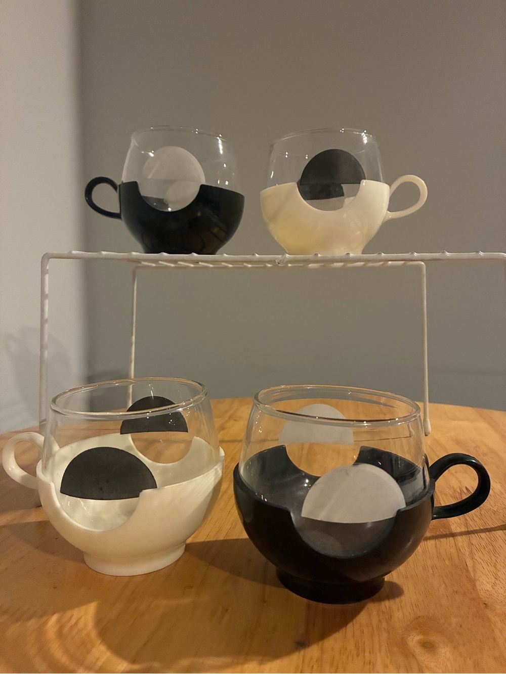 Pyrex Retro Black And White Coffee Cups
